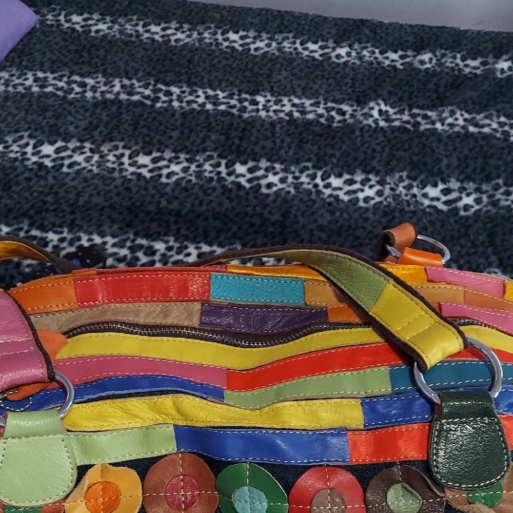 Multicolor Patchwork Shoulder Bag - image 4